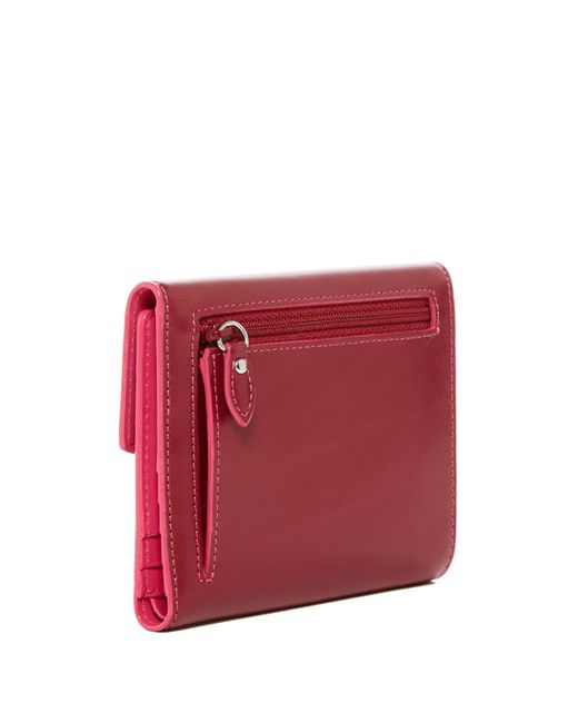 Lodis Lana Trifold Leather Wallet in Red | Lyst