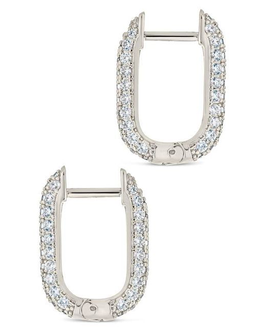 Sterling Forever White Mara Cubic Zirconia Hoop Earrings