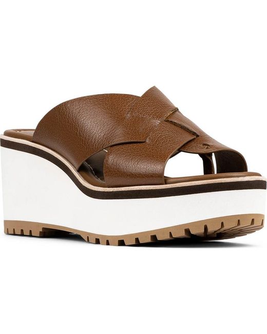 Donald J Pliner Brown Wedge Platform Sandal