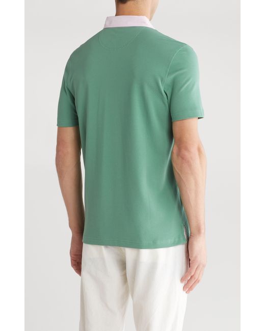 Brooks Brothers Green Oxford Stripe Supima® Cotton Polo for men