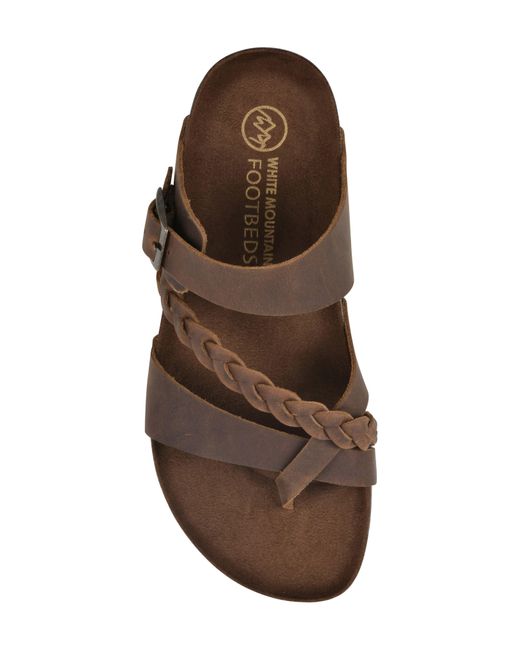 White Mountain Brown Hazy Leather Footbed Sandal