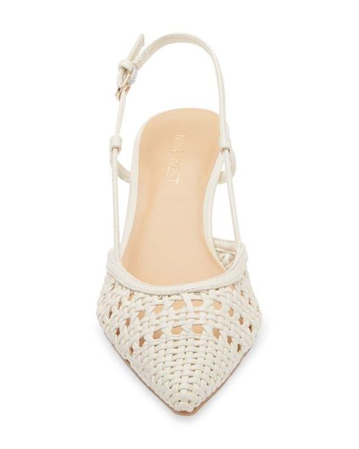 Nine West White Rowen Pointed Toe Slingback Pump