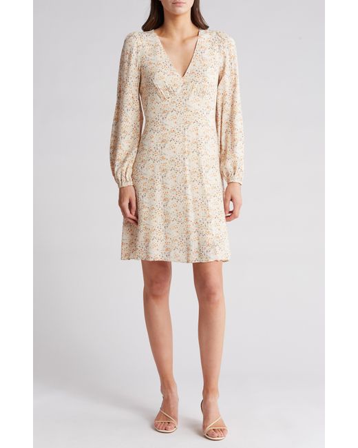 Lucy Paris Natural Floral Rosemary Long Sleeve Dress