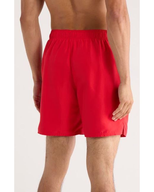 Nike Red 7-Inch Volley Swim Trunks for men