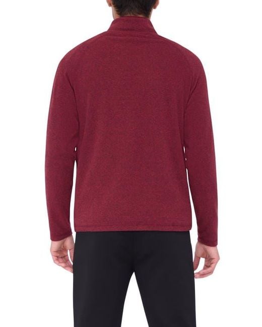 Bugatchi Red Quarter Zip Pullover for men