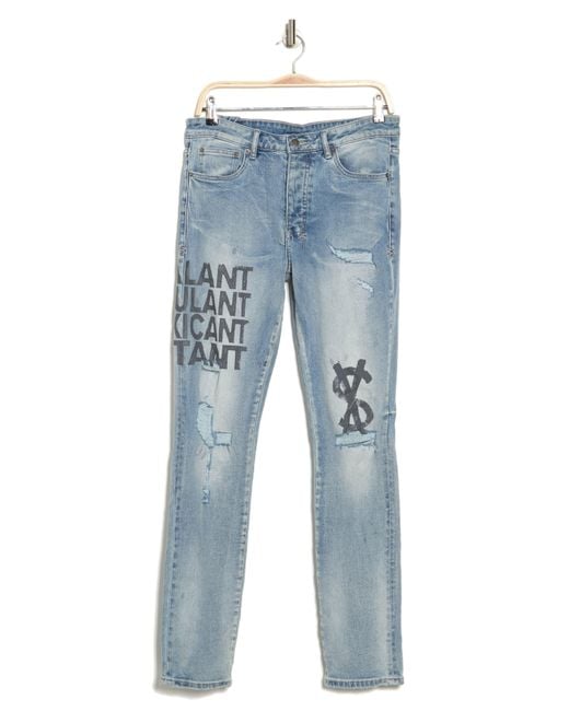Ksubi Blue Chitch Bombz Graphic Slim Fit Jeans At Nordstrom Rack for men