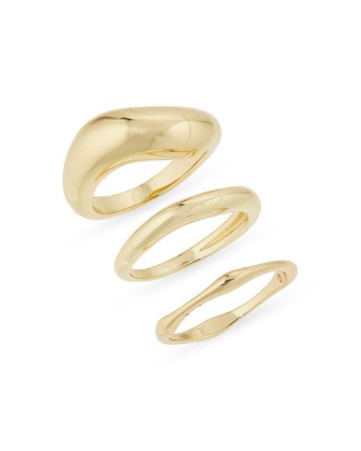 Nordstrom Rack Metallic Set Of 3 Wavy Rings