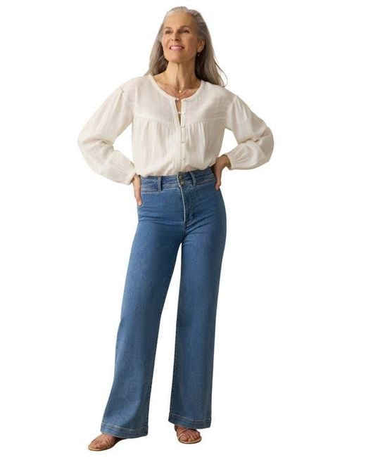 Faherty Brand White Lena Organic Linen Button-Up Top