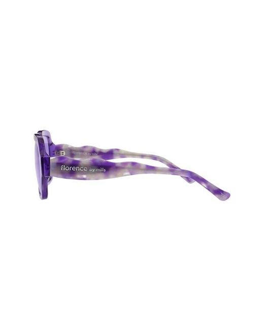 Florence By Mills Purple 55Mm Rectangular Sunglasses
