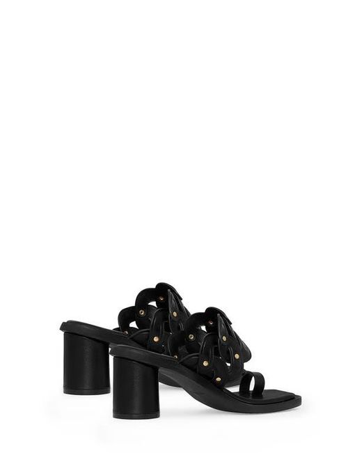 Rebecca Minkoff Black Studded Toe Loop Sandal