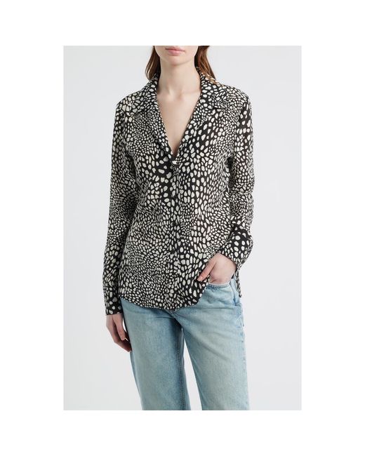 Rag & Bone Black Sade Printed Button-Up Shirt
