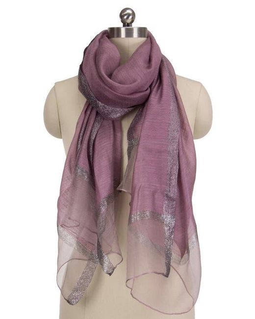 Saachi Pink Shimmer Border Scarf