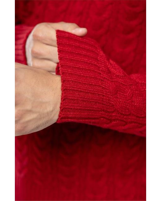 Xray Jeans Red Cable Knit Turtleneck Sweater for men