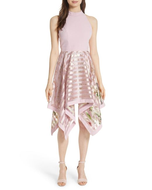 Ted Baker Pink Harmony Burnout Stripe Dress