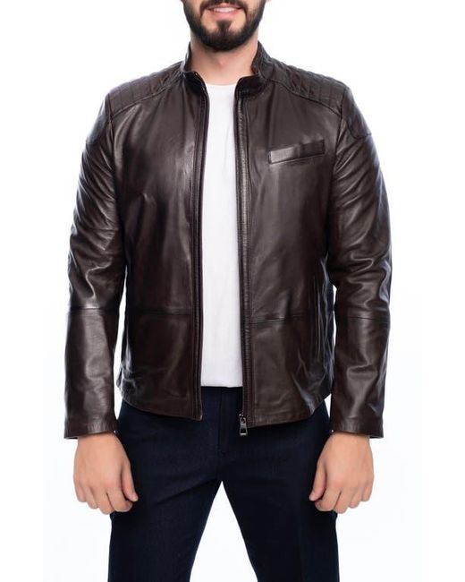 VELLAPAIS Black Lanier Leather Jacket for men
