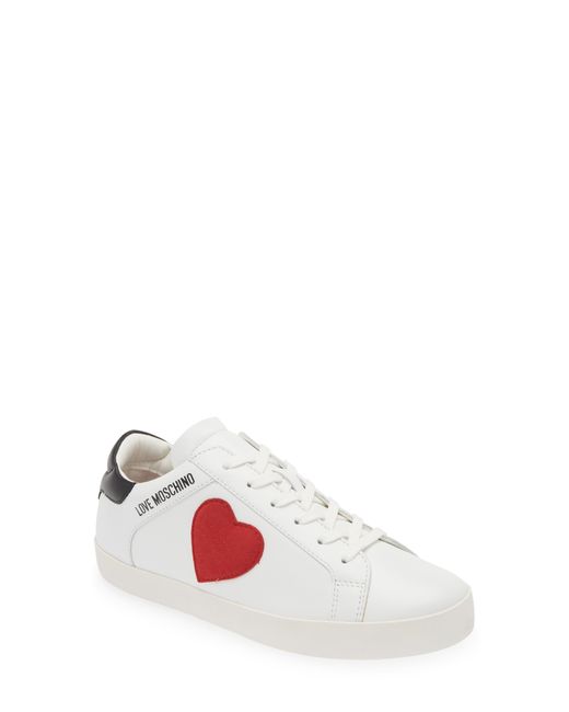 Love Moschino White Heart Low Top Sneaker