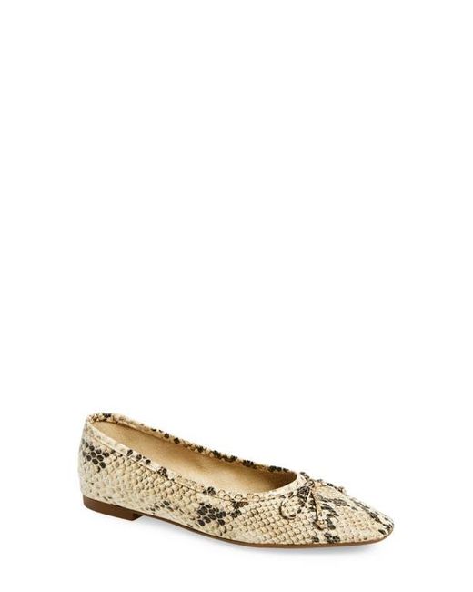 SCHUTZ SHOES Natural Arissa Snakeskin Embossed Ballet Flat