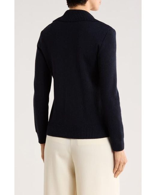 Bruno Magli Blue Merino Wool Cardigan Jacket