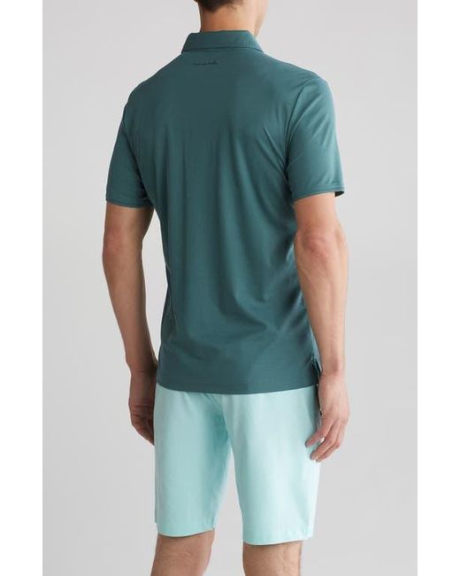 Travis Mathew Blue Knit Cotton-Blend Polo Shirt for men