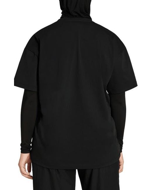 Adidas Black Power Essentials Workout Oversize Logo T-Shirt