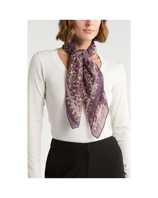 Steve Madden Pink Leopard Print Square Scarf