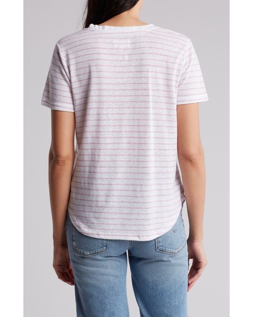 Thread & Supply White Delta V-neck T-shirt