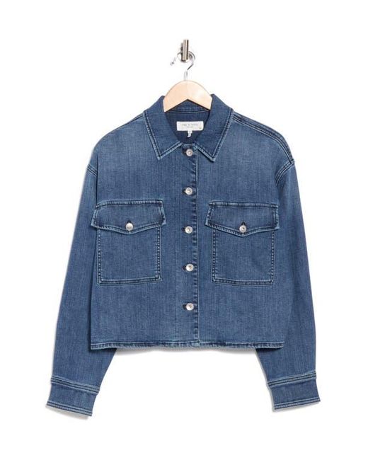 Rag & Bone Blue Jayde Crop Denim Shirt Jacket