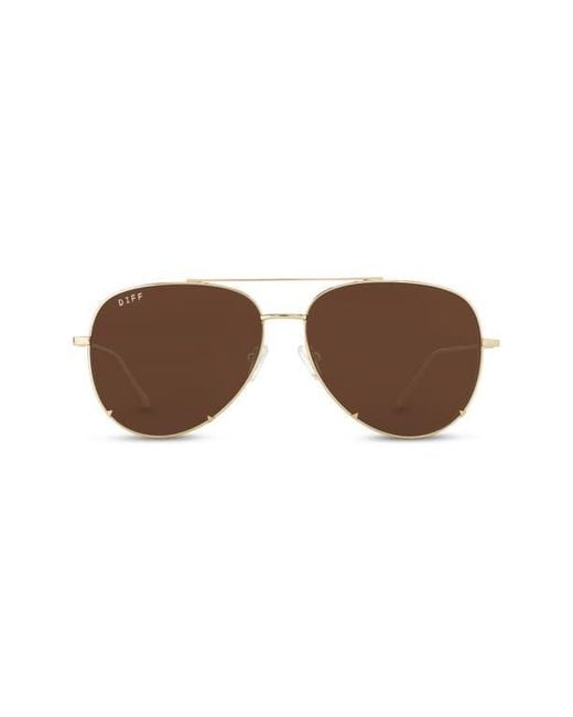 DIFF Brown Oversized Aviator Sunglasses