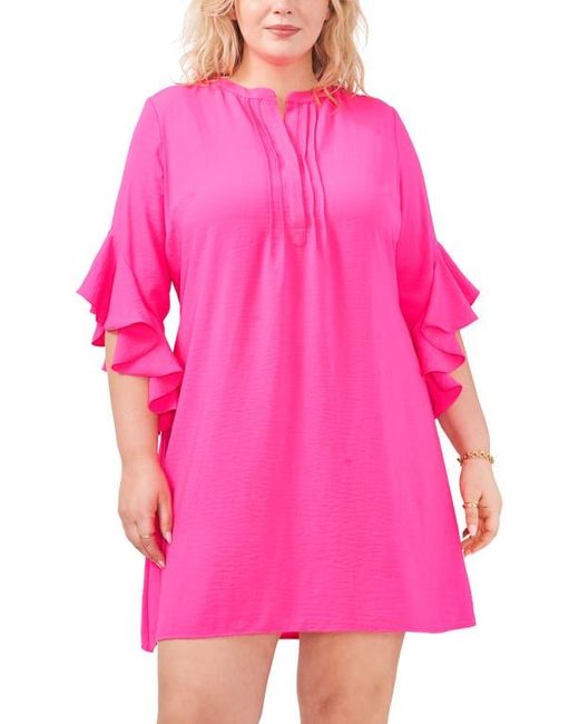 Vince Camuto Pink Flutter Sleeve Shift Dress