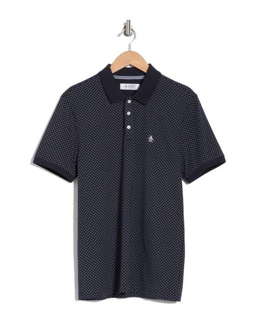 Original Penguin Blue Ditsy Diamond Cotton Jersey Polo for men