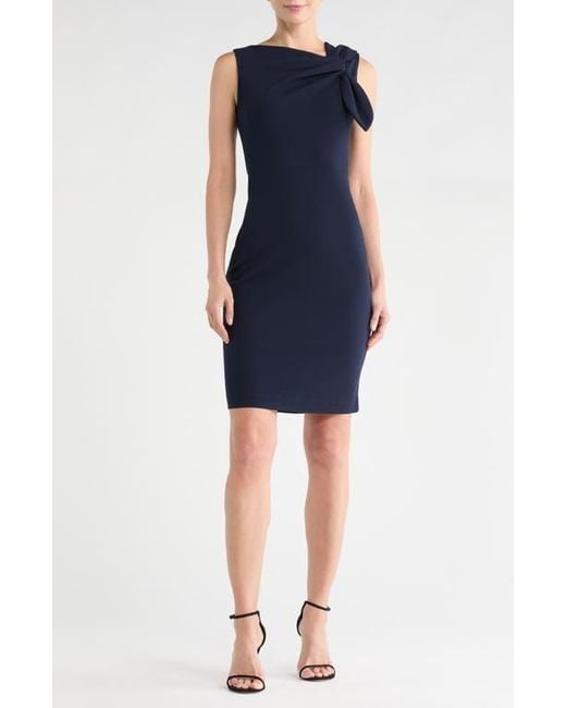 Eliza J Blue Tie Bow Sleeveless Sheath Dress