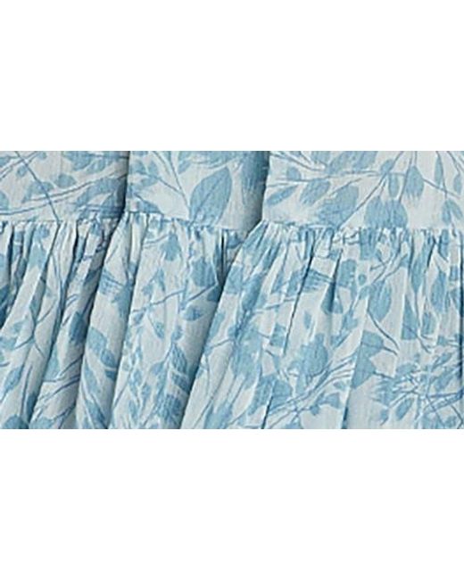Matty M Blue Iris Leaf Halter Minidress