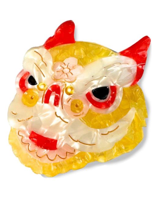 Solar Eclipse Orange Lion Head Claw Clip