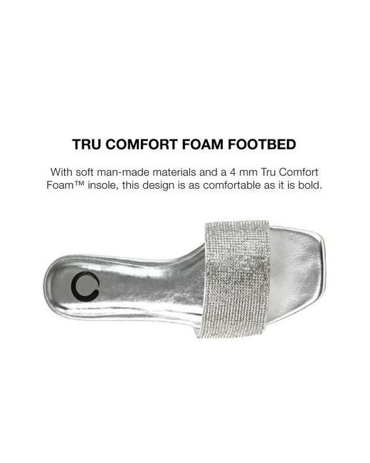 Journee Collection White Grayce Square-Toe Slide