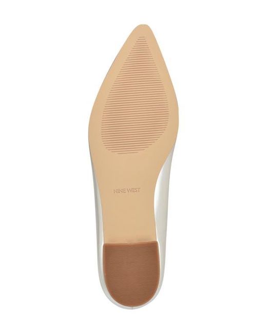 Nine West White Hearts Rhinestone Flat