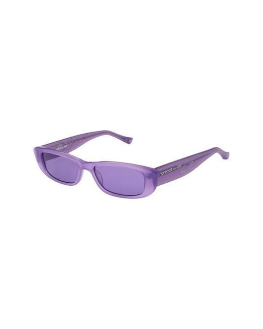 Florence By Mills Purple 53Mm Rectangular Sunglasses