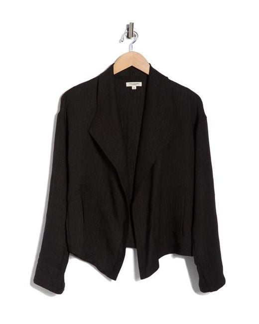 Max Studio Black Textured Drape Jacket