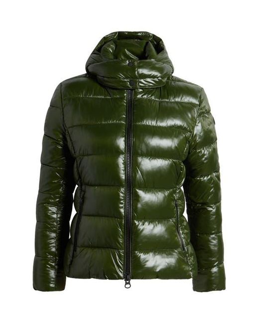 Save The Duck Green Cosmary Water Repellent Hooded Puffer Coat
