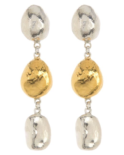 Gurhan Metallic Spell 24k Gold Plated Sterling Silver Triple Drop Earrings At Nordstrom Rack