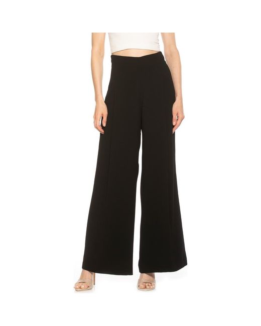 Alexia Admor Black Elia High Waist Pleat Wide Leg Pants
