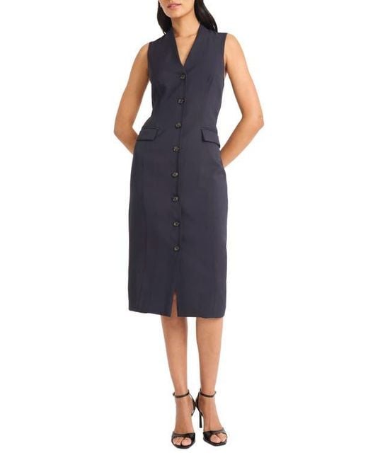 Maggy London Blue Sleeveless Blazer Dress