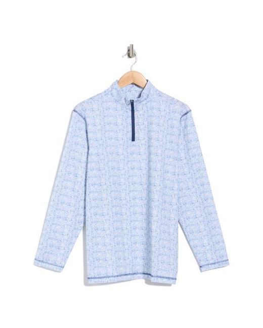 Bugatchi Blue Half Zip Pullover for men
