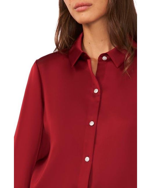Halogen® Red Button-Up Shirt