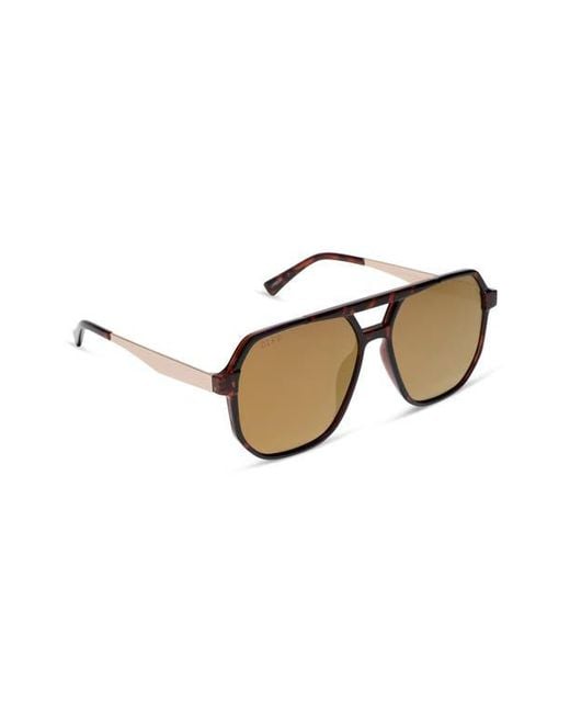 DIFF Brown 59Mm Landon Aviator Sunglasses