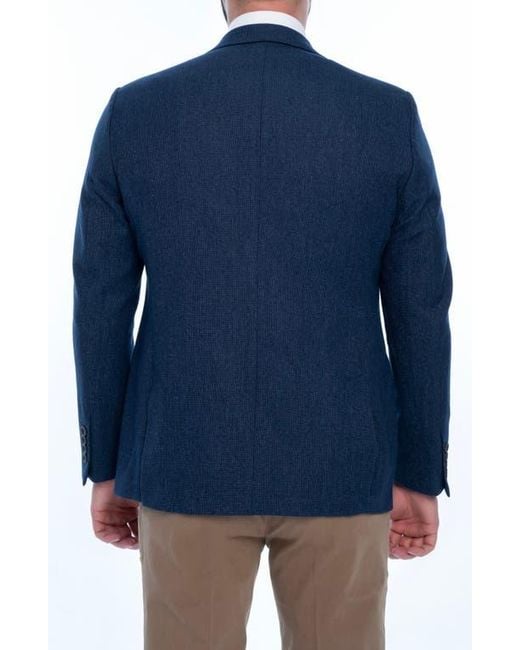 VELLAPAIS Blue Solid Sport Coat for men