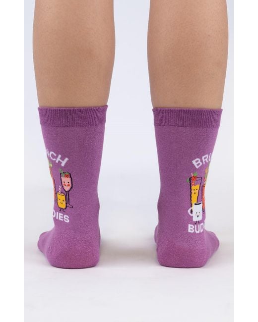 Sock It To Me Purple Brunch Crew Socks