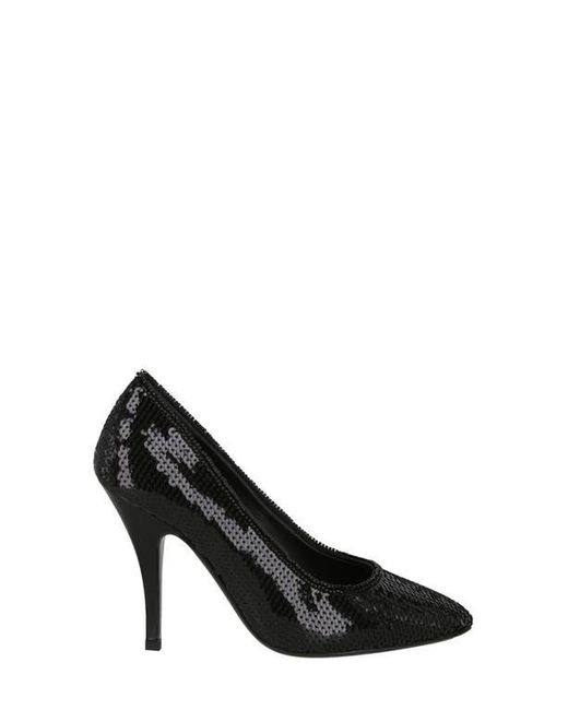 Ferragamo Black Judy Sequin Pointed Toe Pump