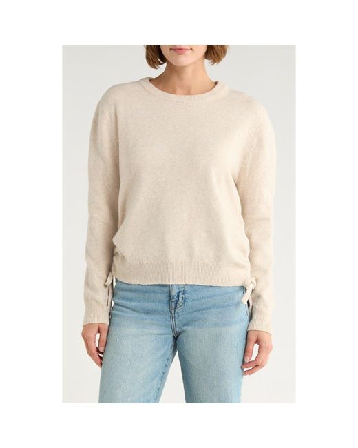 French Connection White Side Drawstring Tie Sweater