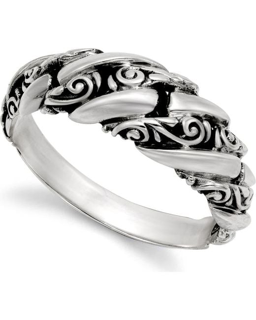 Samuel B. Metallic Sterling Interlock Link Ring