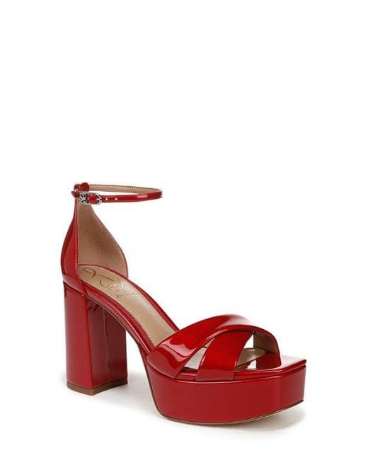 Sam Edelman Red Jullian Ankle Strap Platform Sandal